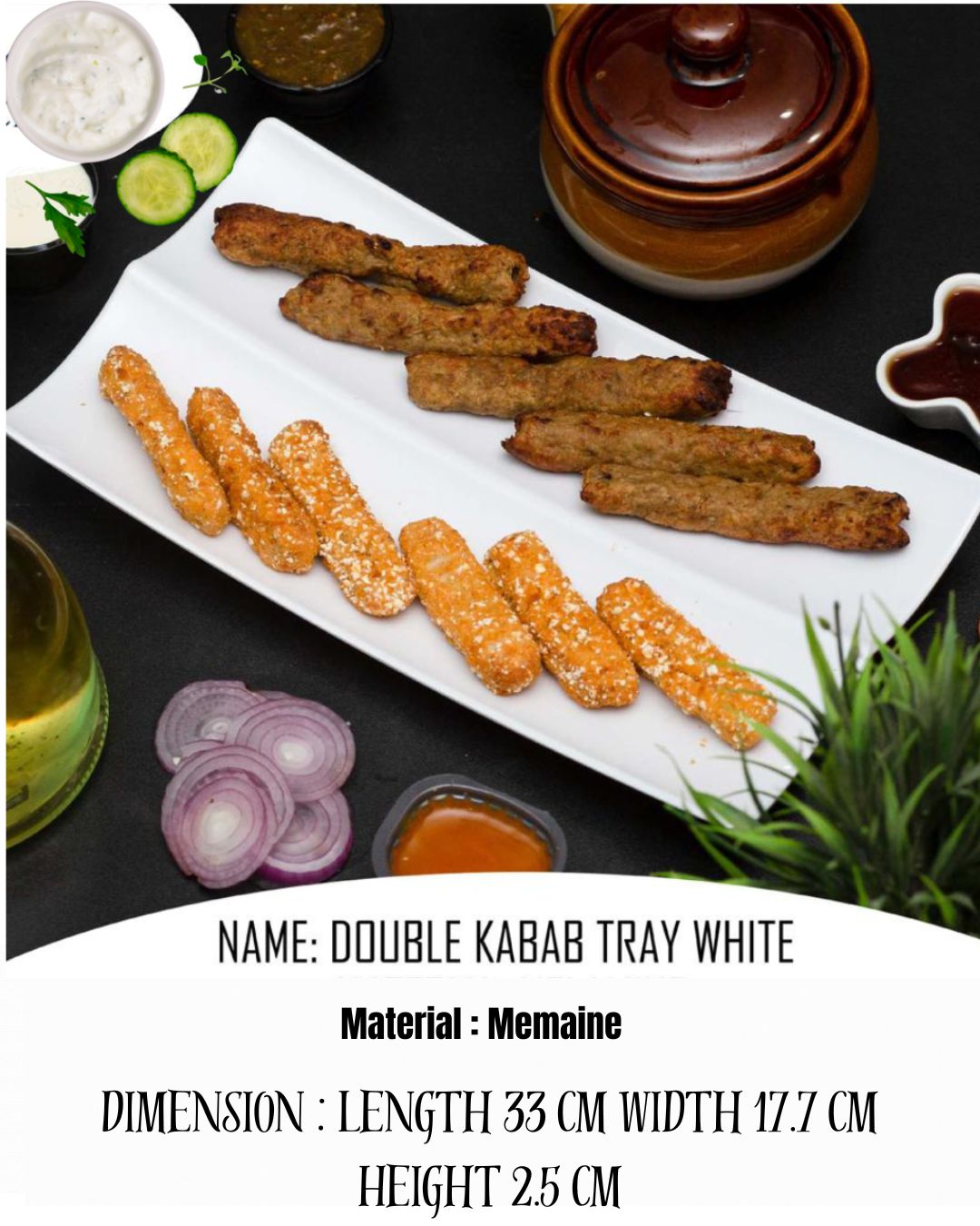 Melamine Double kabab Tray